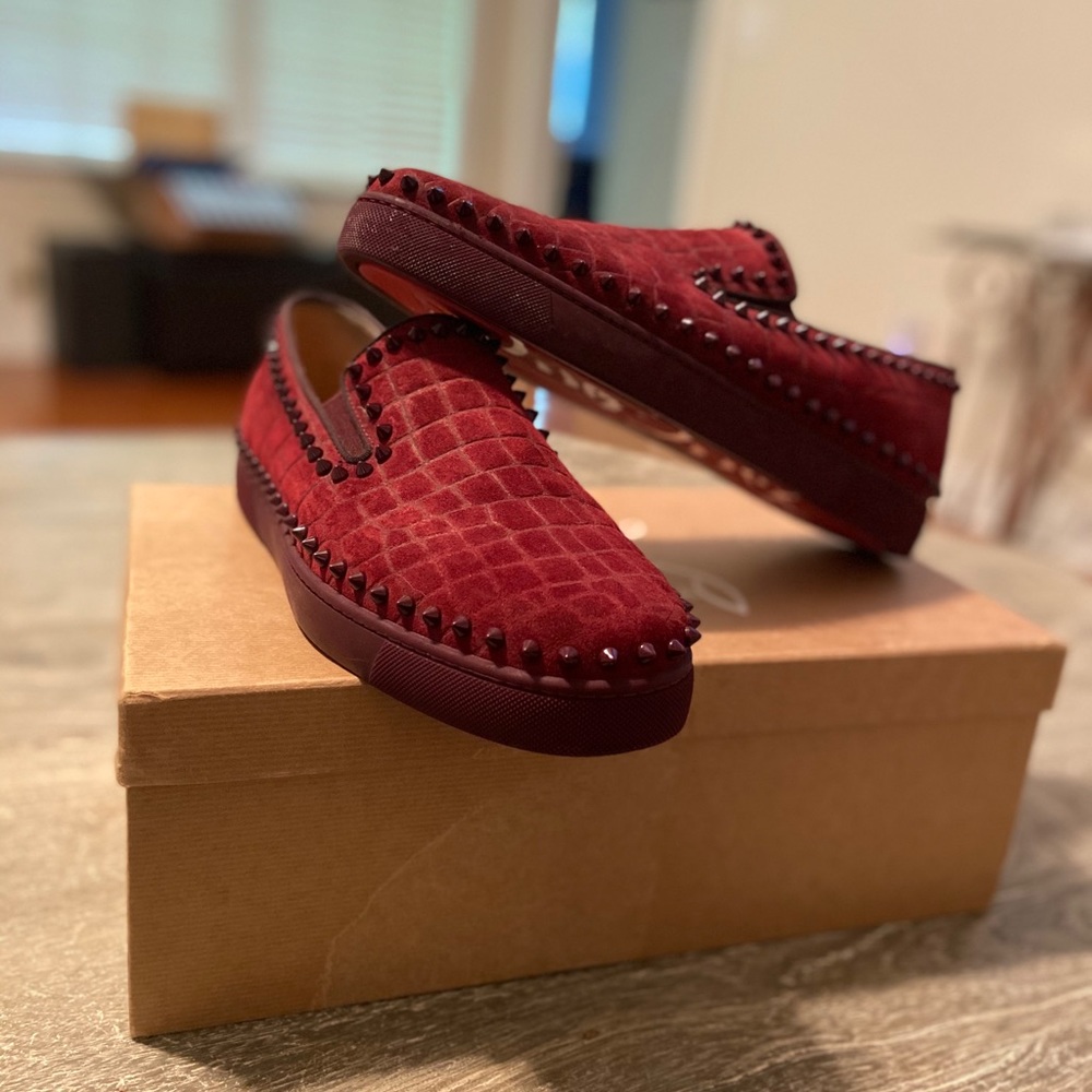 Christian Louboutin Pik Boat Flat Crosta Dundee - Picture 4 of 5
